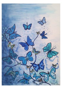 025-w Schmetterlinge in Blau