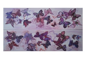 026-w Schmetterlinge in Pink