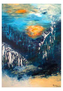 036-w Wasserfälle im Gebirge