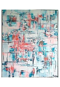 065-w Orange auf Blau